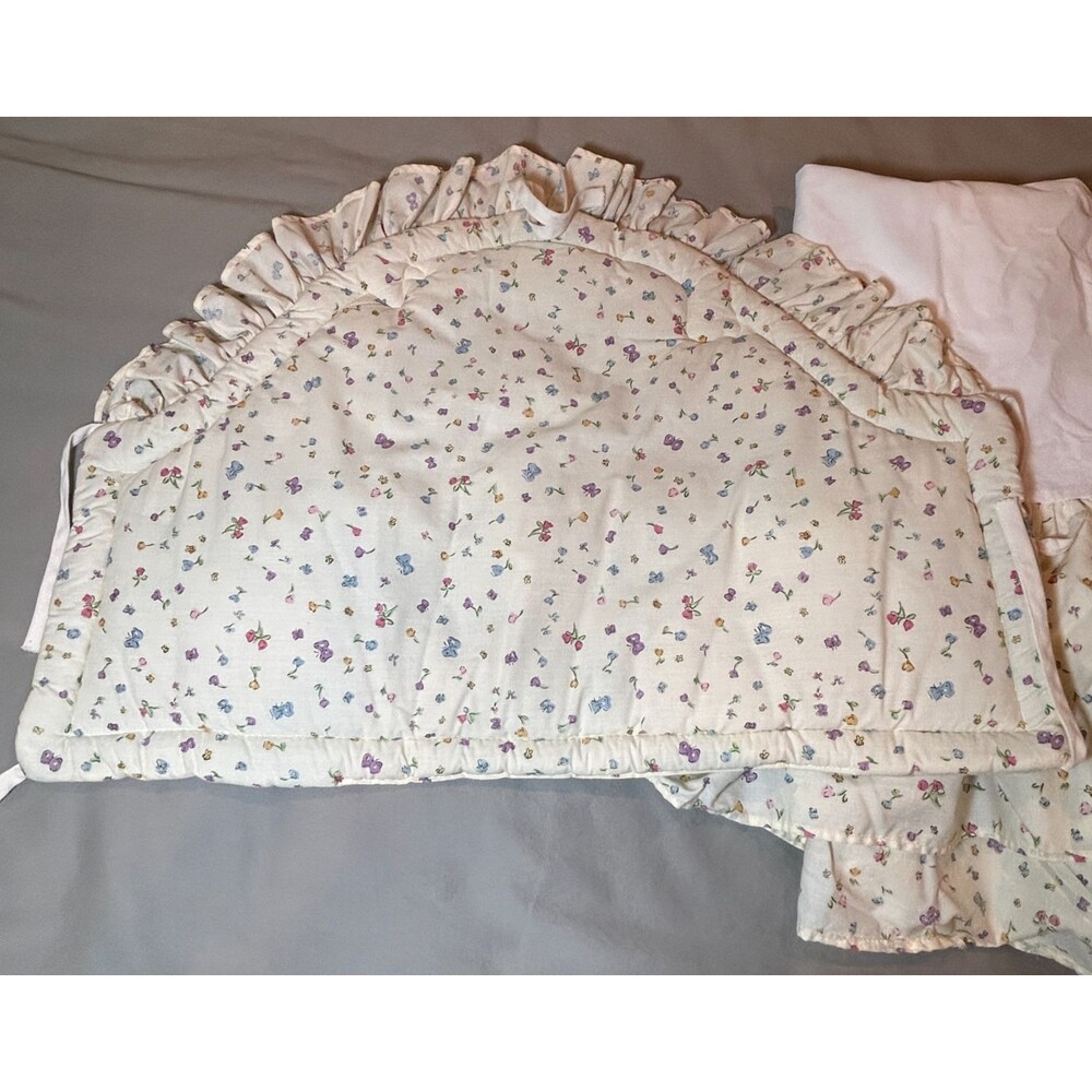 Vintage Classic Pooh Quilted Padded Crib Headboard Cover & Crib Skirt 1994 - Picture 7 of 10